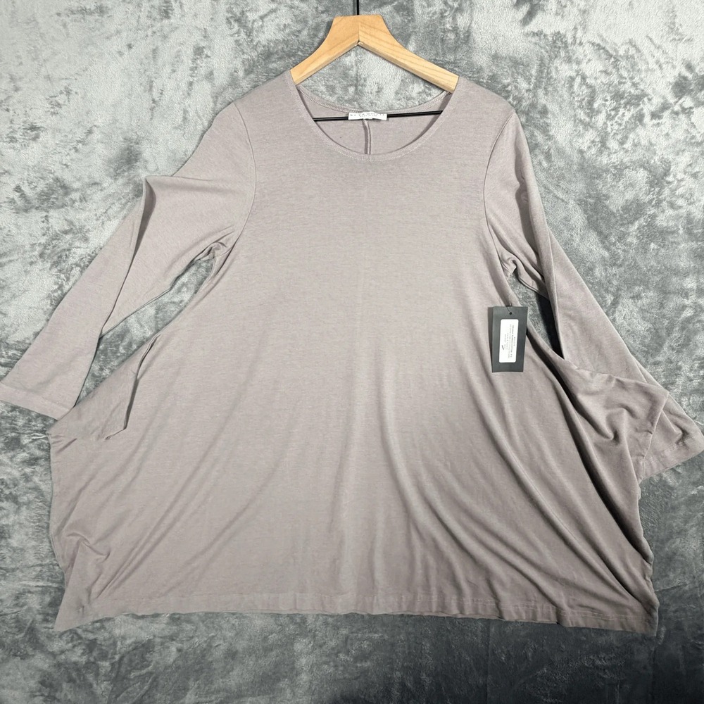 Bryn Walker Womens Nahla Tunic Dress S Taupe Organic Bamboo Cotton Pockets‎